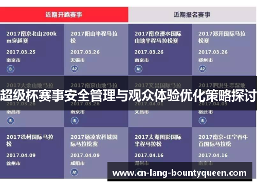 超级杯赛事安全管理与观众体验优化策略探讨