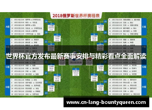 世界杯官方发布最新赛事安排与精彩看点全面解读